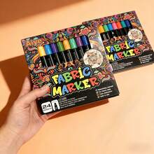 12/24pcs Water-Based Graffiti Marker Set, Vibrant Colors, Smooth Strokes, Professional Art Use, Suitable For Textile Graffiti/Painting, Great Gift For Holidays And Back To School (Random Colors) - A - View 2