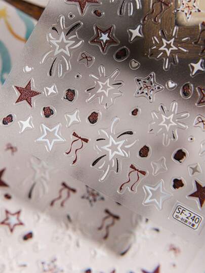 Cartoon Fun Nail Stickers, Relief Nail Stickers, Self-Adhesive Nail Stickers For Women, 5D Relief Effect, Cute And Interesting, Exquisite Theme, Easy DIY Nail Decoration, Holiday Gifts, Party Style Stickers, Water Cup Phone Decoration Stickers