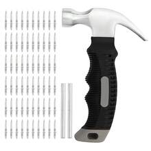 Pcs Double Head Skirting Nails With Mini Claw Hammer Set With 4 Tools - Invisible Seamless Baseboard Screws For Solid Wood Trim, Double-Sided Installation - Blcak - View 1