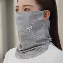 1pc Unisex Outdoor Cycling, Travel, Fishing Ice Silk Sunscreen Face Mask, Full Face & Neck Cover, Sports Sun Protection Bandana - Multicolor - View 8