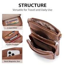 Small Crossbody Bags For Women PU Leather Cell Phone Purse Wallet With Adjustable Guitar Strap Small PU Leather - 茲布朗 - 查看 5