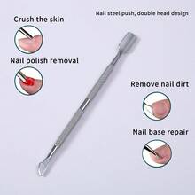 1/2件装不锈钢指甲推/卸甲器，适用于美甲、指甲护理，男女通用 - A - 查看 10