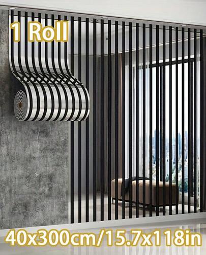 Brodark 1 Roll 40x300cm Self-Adhesive Mirror Reflective 3D Striped Design Wall Sticker, 3D Wall Panel, Decorative Tile, Hong Kong Style Gold & Silver Color Options, Durable Vinyl Foam Backing, Washable & Scratch-Resistant, Suitable For Hotel, Exhibition Hall Backdrop, Removable Installation For Flexible Use, Visually Striking