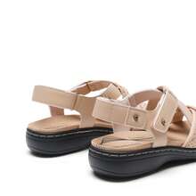 Women Flats Sandals Comfortable Open Toe Walking Sandals With Multiple Adjustable Straps Summer Casual Dress Comfortable Shoes - 杏色 - 查看 6