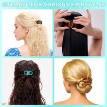 Magnetic Hair Clips For Women - Decorative No-Slip Strong Hold Magnet Hair Bows, Easy Half-Up Hair Accessories For Fine & Thick Hair, Lightweight Minimalist Clips For Work & Daily Wear - 黑色 - 查看 8
