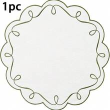 1/4/6pcs Round Placemats And Coasters, Coffee Mats, Kitchen Table Mats, Easy To Clean, Suitable For Kitchen And Dining Room Round Tables, Embroidered, Washable, Reusable - Multicolor - View 14