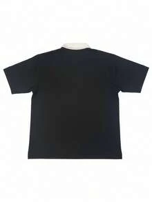 GRDR Men's Summer Short Sleeve Contrast Color Polo Shirt - Black - View 6