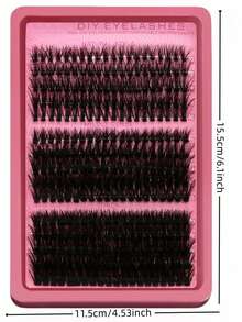 LIMEIKAI 300 piezas Kit de extensión de pestañas - Pestañas individuales de visón falso 40D 60D 80D de 10-16 mm con rizo D, esponjosas y difuminadas, adecuadas para extensión de pestañas en casa - Ver 3