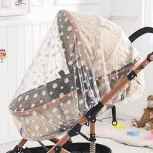 Baby Stroller Sunshade, Universal Mosquito Net For Strollers, Buggies, Insect Mosquito Net, Protective Stroller Cover UPQP - White Daisy - View 11