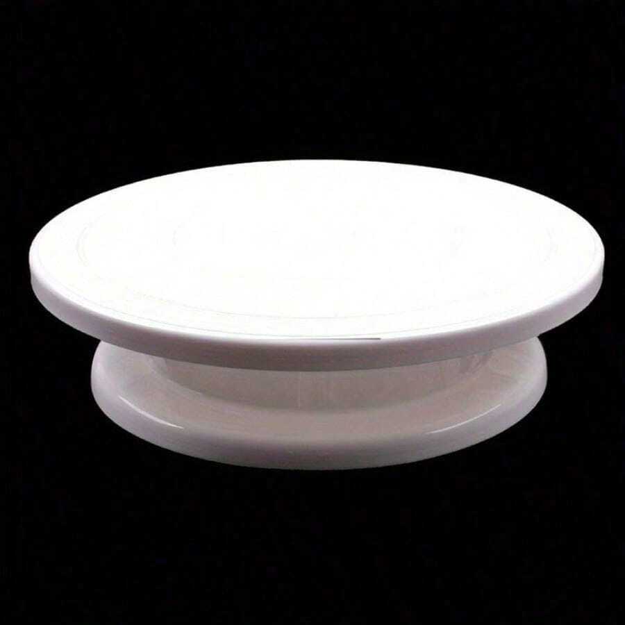Cake Decorating Turntable, Rotating Cake Stand Revolving Icing Turntable Platform For Sugarcraft, Baking & Cake Decorating, White - White - View 1
