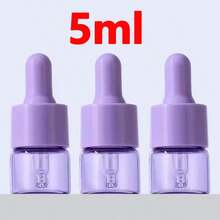 2pcs/Set 5ml/10ml Purple Dropper Bottles, Refillable Purple Cap Glass Bottles For Essential Oils, Cosmetics, Aromatherapy - View 4