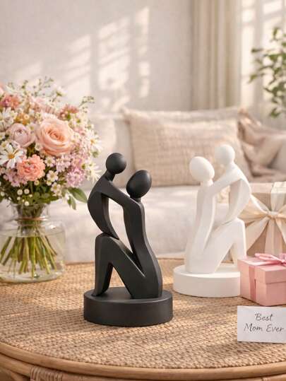 Mother And Child Abstract Sculpture, Minimalist Family Statue Decor, Modern Home Decor Figurine, Mother's Day Gift For Mom, Boho Living Room Table Decoration, Symbol Of Love And Family Art Ornament