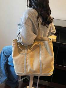 新款闪亮法式大容量手提包，复古个性单肩斜挎包，适合日常通勤、学生、工作、购物、户外活动，精致ins风 - 查看 5