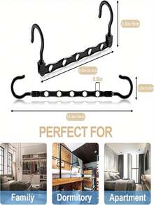 10pcs/Set Creative 5-Hole Magic Rotating Hanger Set, 360° Swivel High-Quality Smart Hooks, Durable Multi-Layer Clothes Rack With 5 Holes Suitable For Heavy Garments, Miracle Space-Saving Hangers - Wardrobe Rotating Drying Rack Storage Shelf - Innovative High Capacity Clothing Storage Rack - High-Quality Sturdy Multipurpose Hangers, Ideal For Wardrobe - Multicolor - View 6