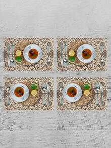 Set Alas Meja Motif Mandala Bohemian (1/4/6 buah) - Dekorasi Dapur & Ruang Makan - Alas Kain Linen, Dekorasi Ruangan, Dekorasi Pesta - MultiWarna - View 5
