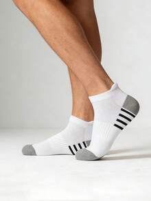 1/15 Pairs Men's Solid Color Short Socks - Minimalist Casual Comfortable Soft - Suitable For Daily Wear, Sports, Home - All Seasons - Multicolor - View 5