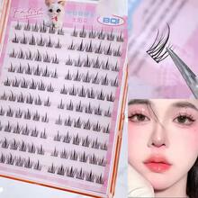 Single Cluster Glue-Free False Eyelashes, Natural Look, Delicate Criss-Cross, Soft & Lightweight - View 10