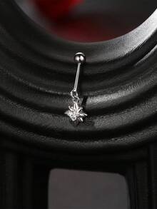 1pc 925 Sterling Silver 18K Gold Plated Delicate Four-Leaf Clover Flower Moissanite Drop Earrings, Suitable For Women's Daily Wear, Weddings And Parties, Hypoallergenic Design, Great Gift - Silver - View 3