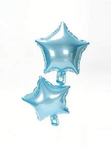 10pcs Solid Color Star Shaped Decorative Balloon, Modern PE Balloon For Party Arrangement - Blue - View 3