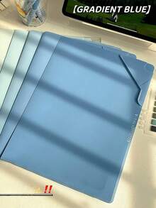 5pcs A4 Size Non-Slip Gradient Color L-Shaped Wide Opening Student Folders, Can Store Test Papers, Documents And More - Baffle Type - View 9