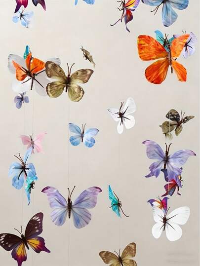 MEHELANY 15Pcs 3D Printed Artificial Butterflies - Perfect For DIY Wedding & Home Decor, Spring Season Accents, Butterfly Decorations With Fishing Line For Creating A Flower Curtain, Weddings, Valentine's Day, Bridal Showers, Birthday Room Decorations (Random Butterfly)
