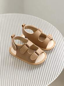 Sandal Bayi Laki-laki dan Perempuan Usia 0-18 Bulan dengan Sol Lembut dan Anti Selip, Sepatu Prewalker Ringan dengan Ujung Terbuka - Aprikot - View 10