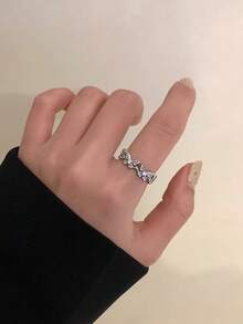 1个精致蝴蝶可调节开口戒指，流行款式 - 蝴蝶型 - 查看 5