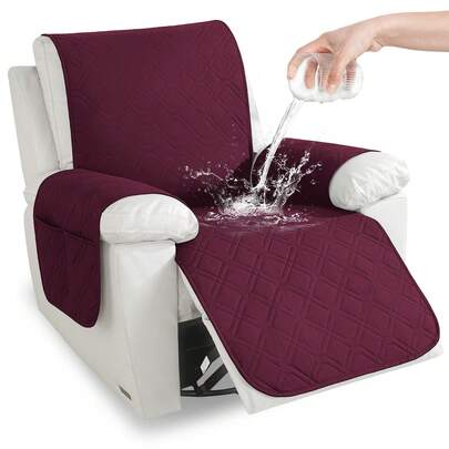 YSTYLE Waterproof 1-Seater Armchair Cover, Reclining Relaxing Chair Cover, Scratch-Resistant And Stain-Resistant Armchair Cover, Non-Slip Electric Chair Cover, Burgundy
