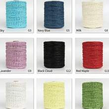 Sợi raffia tròn, dây raffia, sợi cỏ raffia để dệt, mũ dệt mùa hè bằng cỏ bông, sợi cỏ bông để móc túi. - A - Xem 3