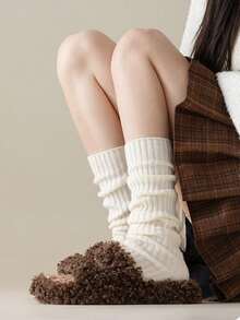 10 Pairs 40cm Thin White Leg Warmers, Non-Slip Loose Fit, Suitable For Daily Wear - Multicolor - View 14