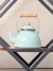 2500ml Solid Color Whistling Kettle With Wooden Handle, Heat-Resistant Design, Home Desktop Decor, Kitchen Drinkware, Living Room Tea Set, Suitable For Open Flame, Great Gift For Friends And Family - View 11