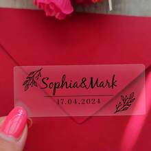 Transparent Address Labels B4-60/, Customizable Wedding Labels, Individual Name Stickers, Printable Thank You Card Stickers In Gold, Black And For Families - Multicolor - View 5