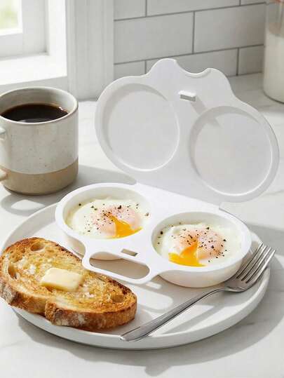 2pcs Microwave Egg Cooker/Poacher. Non-Electric, Heat-Resistant PP Plastic Material, Double-Layer Egg Cups With Insulated Base, Space-Saving Breakfast Cooking Tool, Suitable For Home, Office And Dorm Use - Easy To Clean Kitchen Gadget, With Sturdy Handle And Durable Cookware. Suitable As A Gift For Ladies, Mothers, Friends, Girlfriends And Boyfriends. Great For Birthdays, Weddings, Anniversaries, Easter, Back To School, April Fool's Day And Other Occasions. This Is Almost Perfect.