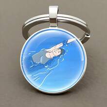 Medvang 游泳爱好者钥匙扣 游泳俱乐部礼品 批发 可爱卡通游泳图案玻璃钥匙扣 - 復古銀色 - 查看 3