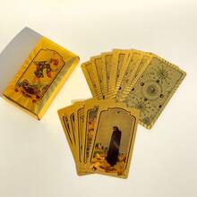 Bộ bài Tarot cổ điển - Kích thước 2.8*4.7 inch (7*12 cm) gồm 78 lá bài Tarot mạ vàng, phù hợp cho người mới bắt đầu - Bộ bài Tarot đa họa tiết độc đáo - Hướng dẫn sử dụng bài Tarot, bao gồm các lá bài Tarot và ý nghĩa của chúng - Bài Tarot dành cho người mới bắt đầu và ý nghĩa của chúng - Bài Tarot dành cho người chơi chuyên nghiệp, bài Tarot chống thấm nước, quà tặng bài Tarot (kèm hướng dẫn bằng hình ảnh màu) - Vàng - Xem 8