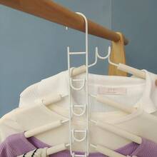 5pcs Metal Thick Space-Saving Hangers, 5-In-1 Multi-Layer Design With Non-Slip Foam Pads, Suitable For Coats, Sweaters, Suits And T-Shirts - View 4