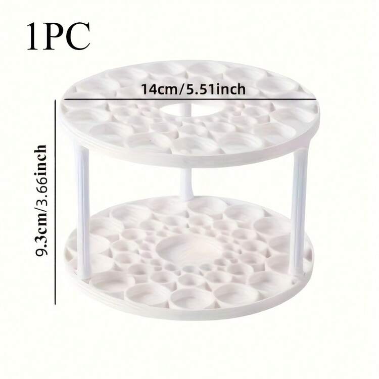 360 Degree Rotating Brush Holder - Shiny Plastic Lining, Suitable For Art Brushes, Cosmetics And Stationery, Compact White Desktop Organizer - Multicolor - View 13