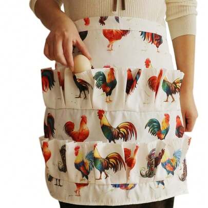 Collecting Apron With 12 Deep Pockets - Perfect For Hen Duck And Goose Eggs | Farmhouse Kitchen Workwear