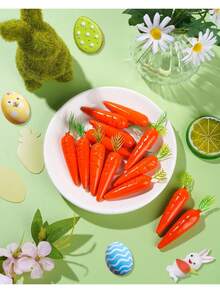 100pcs/10pcs Mini Plastic Foam Carrots, Realistic Artificial Carrot Models, Fake Vegetables, For Spring Easter Decoration, Spring Home Desktop Decor, Party Decoration, DIY Hanging Craft Decor - Multicolor - View 6