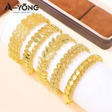 Dubai Fashion Elegant Gold Bracelet 21k Gold Plated Arabic Multi Layer Wrap Bracelets Italian Oman Women Bridal Wedding Party Jewelry - Elegant Bracelet - View 6