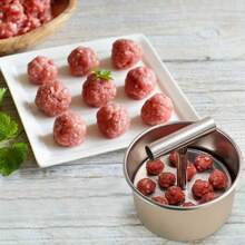 Stainless Steel Meatball Maker - Reusable Round Metal Mold Press For Homemade Meatballs, No Electricity Needed, Easy To Use Kitchen Tool For Perfect Meatball Shaping, Meatball Press, Manual Food Preparation, Stylish Kitchen Gadget, Durable Kitchen Accessory - Silver - View 4