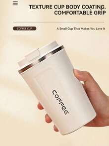 1pc Super Portable Insulated Coffee Cup - Compact Leak-Proof Travel Mug Suitable For Carrying Around, Lightweight 304 Stainless Steel Body Fits All Car Cup Holders, Slim Portable Design For Office Commute & Outdoor Adventure, Vacuum Insulated To Keep Drinks Hot/Cold, Reusable Cup, Matte Black & White Exterior, Perfect Companion For European Daily Life And Outdoor Exploration - Multicolor - View 7