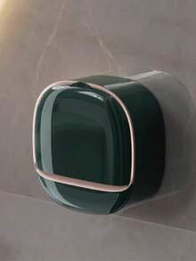 Wall Mounted Soap Dish With Flip Lid, Waterproof Soap Holder For Shower & Bathroom, No Drilling Self Adhesive Soap Box With Dustproof Cover, Keep Soap Dry (White/Green/Black) - Multiple Styles - View 13