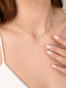 A Bespoke Personalised Name Necklace, Custom Name Necklace, Featuring A Distinctive Chain, Personalised Name Jewellery, Bespoke Jewellery, Personalised Gift, Mother's Day Gift - Yellow Gold - View 6