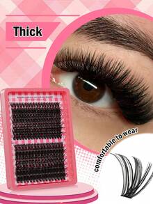 272pcs C-Curl Natural Curly Lashes, 80D+10D Mixed Thick Black Eyelashes Suitable For Beginners, Artificial Cartoon Classic False Eyelash Strips, Long-Lasting And Durable For Daily Makeup, Party, Wedding, Christmas, Music Festival - C - 查看 5