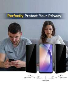 Black Privacy Anti-Spy Mobile Screen Protector 2pcs Full Screen Tempered Glass Screen Protector For Galaxy A07/A17/A37/A57/A55/A35 5G/A16/A15/A14/A13/A36/A06/A34/A54 9H Hardness Anti-Scratch Bubble-Free Easy Installation Black Screen Protector Essential For Daily Office Home Use Anniversary Gift Spring - Black - View 8