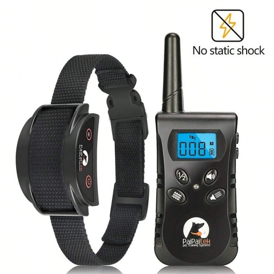 PaiPaitek No Shock Dog Training Collar With Remote, Lightest Vibration Collar For Small Dogs 5-15lbs & Medium Large Dogs, Rechargeable, Waterproof, 1600ft Range, No Prongs