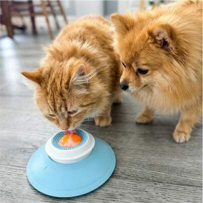 狗狗舔食碗 - 舔球 - 互动猫咪益智玩具，适合喂酸奶、花生酱零食 - 滚球益智喂食器，促进智力刺激，舔球增添更多乐趣，减慢进食速度，为您的爱犬和爱猫带来更多快乐。