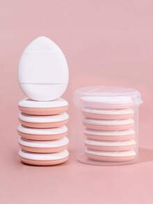 6pcs Multi-Color Mini Fingertip Sponges, Boxed Powder Puff Set, Black Thumb Makeup Sponge, Mini Thumb Sponge With Bottle, Fingertip Sponge Set, Concealer Tool With Packaging - Multicolor - View 5