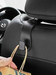 Rubber Leather Car Seat Back Hidden Metal Hooks, Suitable For All Vehicle Models - A - View 2
